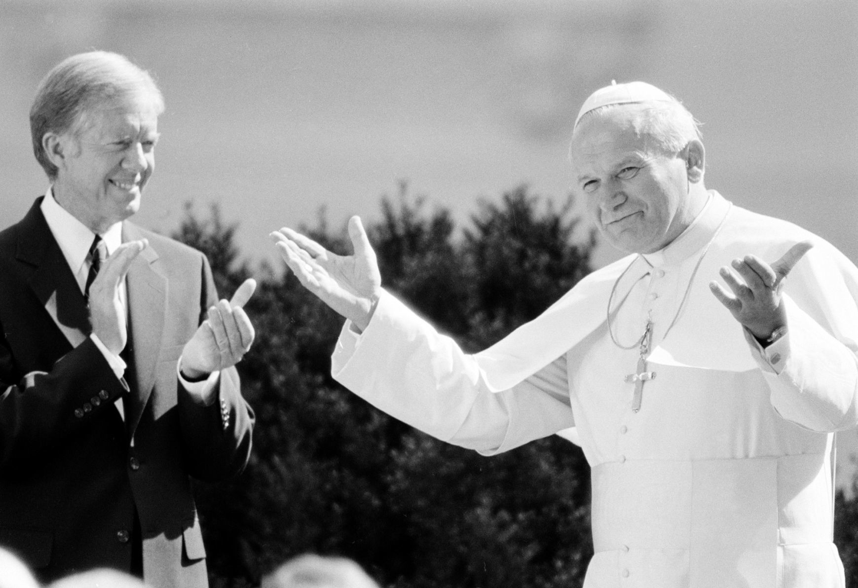 1979: Pope John Paul II and President Jimmy Carter